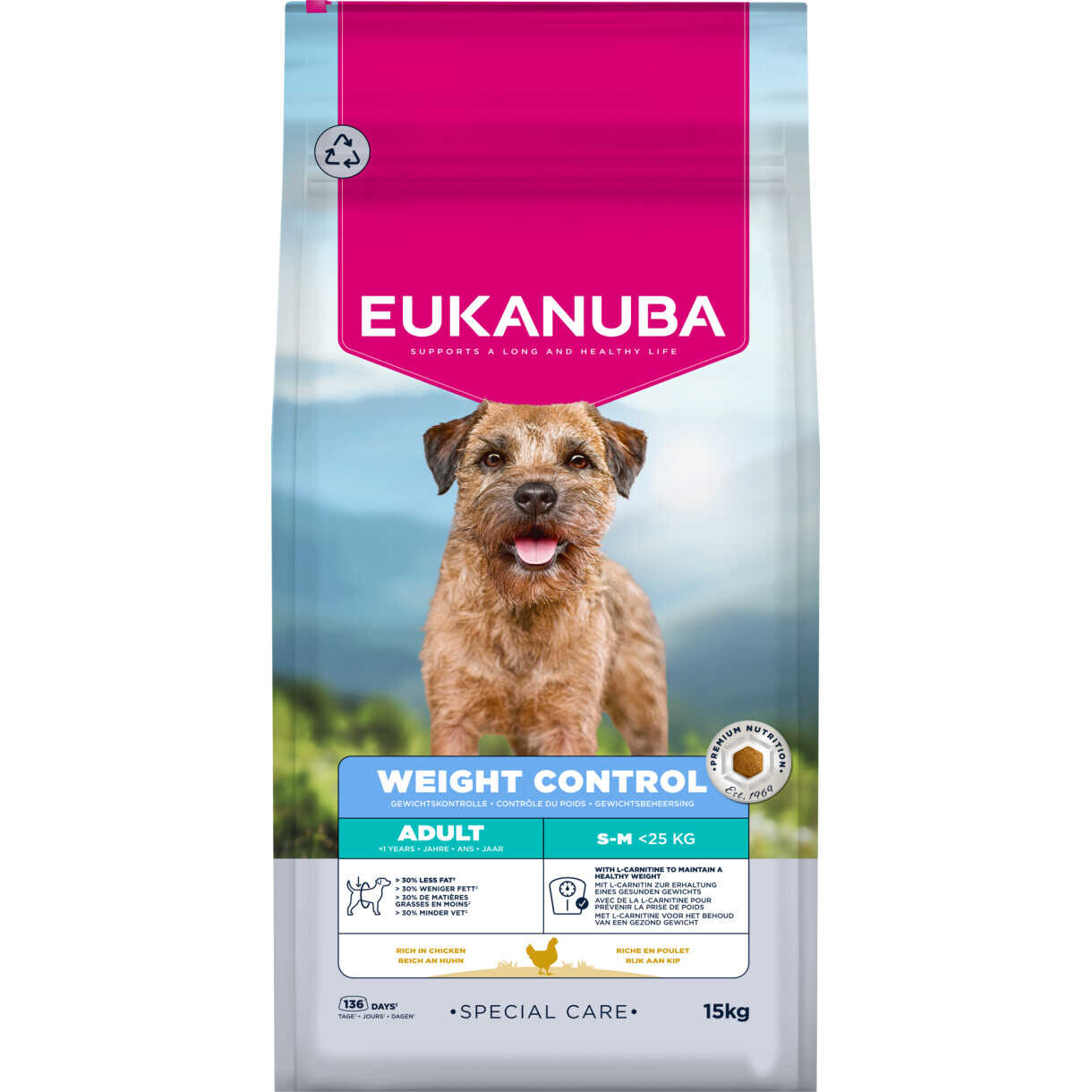 15 kg Eukanuba Special Care Adult Kleine/Mittlere Rassen Gewichtskontrolle
