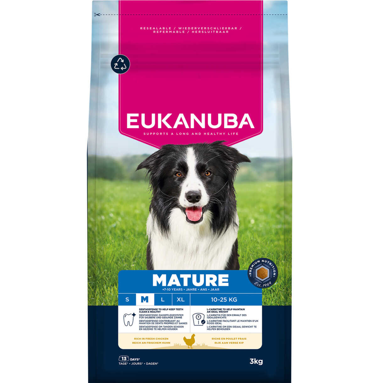 Eukanuba Hundefutter Mature Medium Breed mit Huhn von 7 bis 10 Jahren