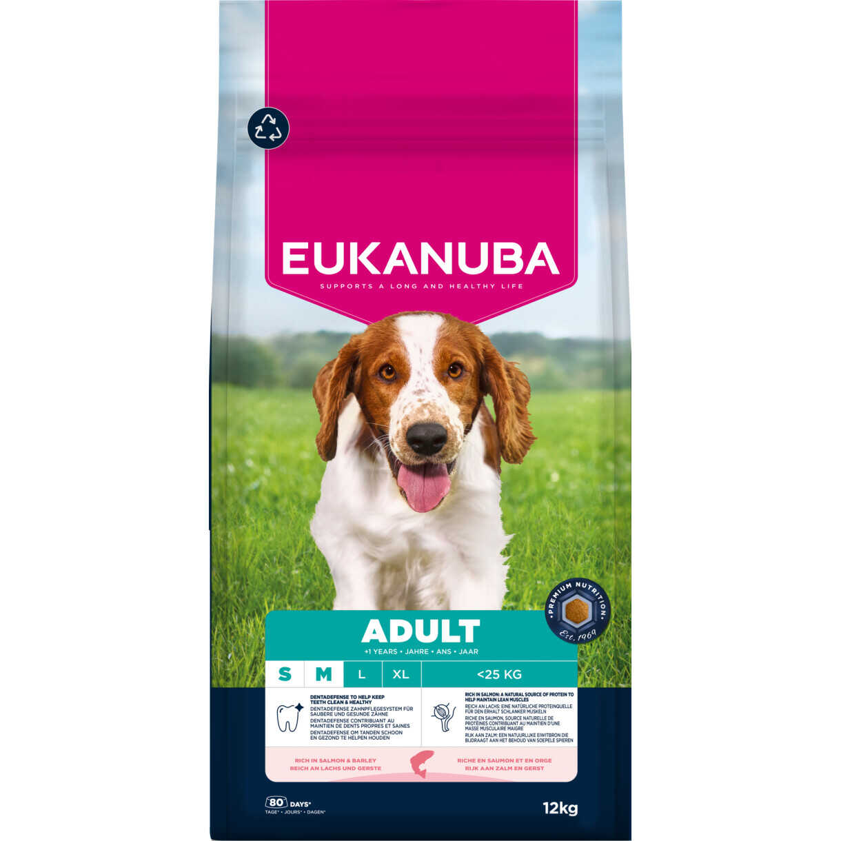 12 kg EUKANUBA Adult Small/Medium Breed mit Lachs & Gerste