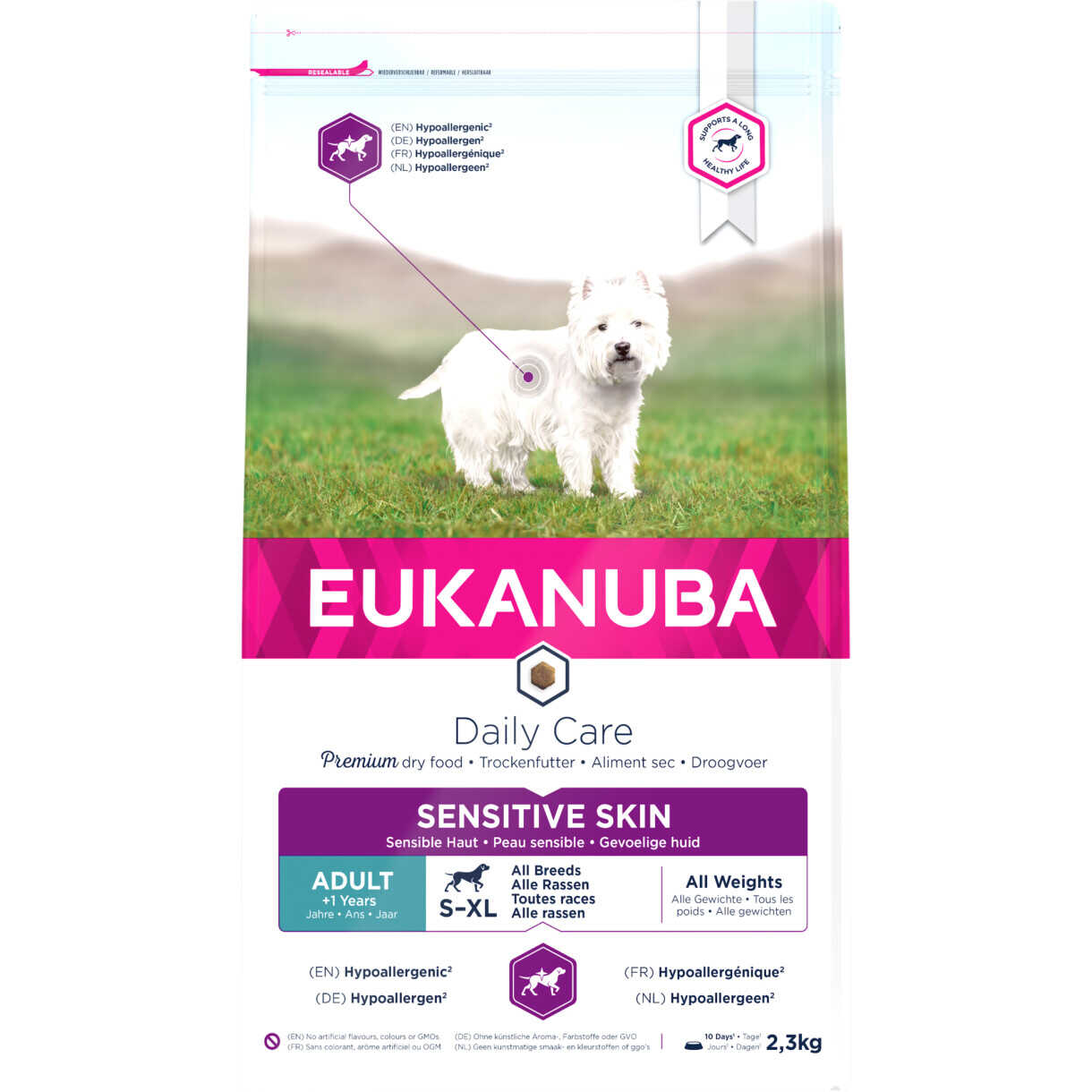 2,3 kg Eukanuba DailyCare Hundefutter für Hunde mit empfindlicher Haut
