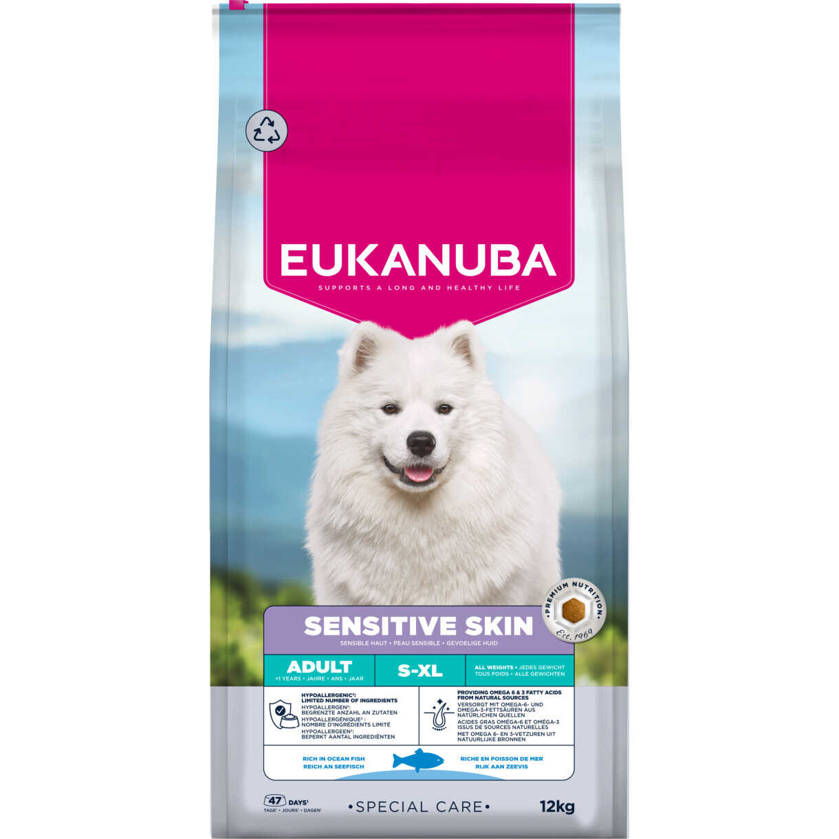 12 kg Eukanuba Special Care Hundefutter für Hunde mit empfindlicher Haut