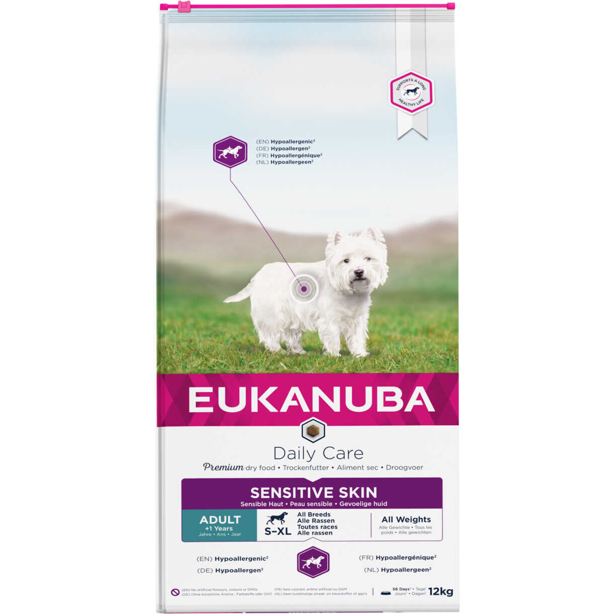 12 kg Eukanuba DailyCare Hundefutter für Hunde mit empfindlicher Haut