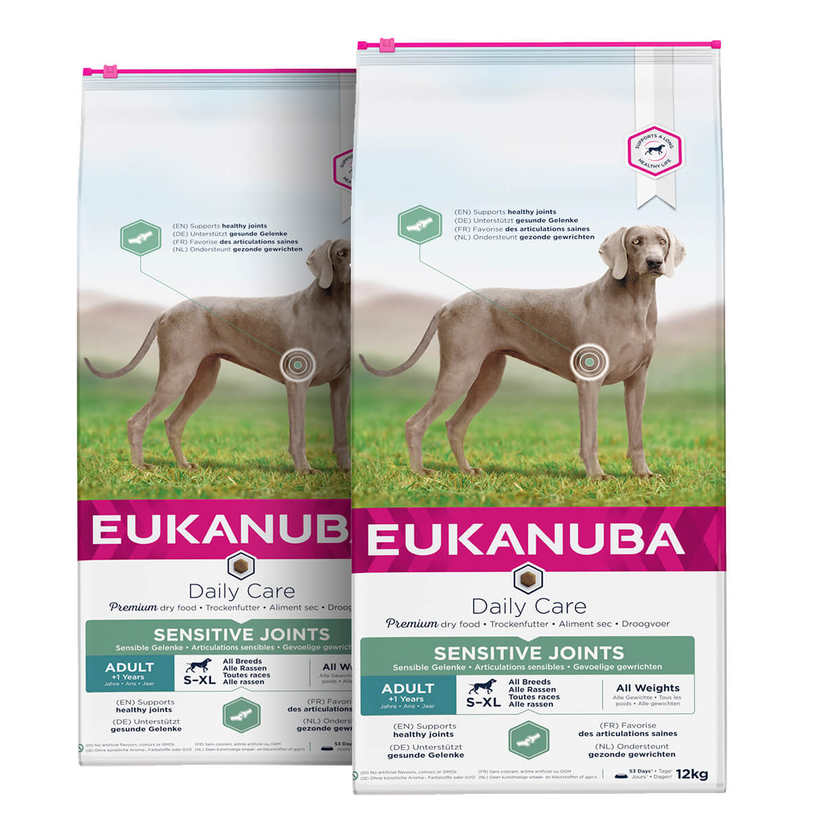 2 x 12 kg Eukanuba DailyCare Hundefutter Sensitive Joints