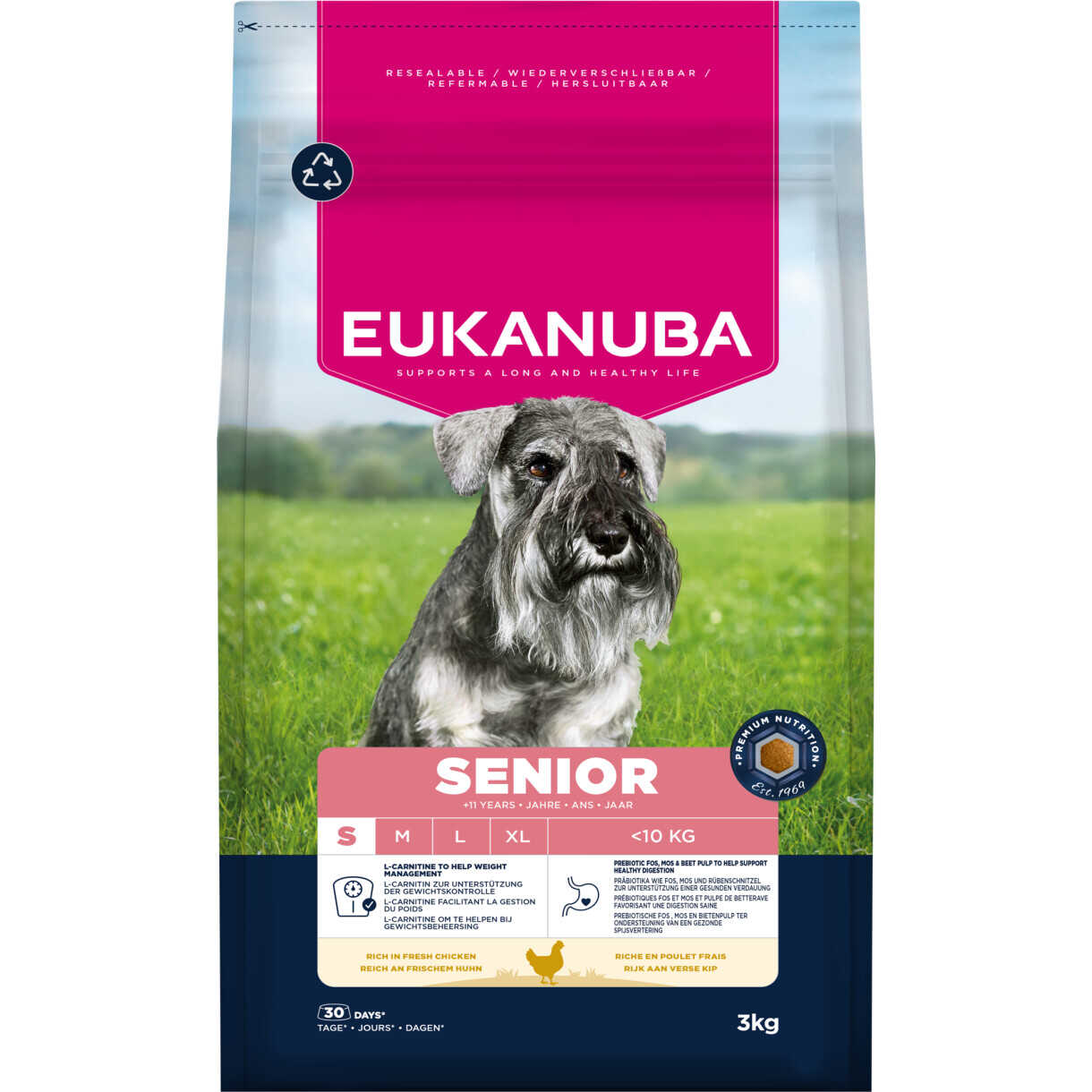 Eukanuba Senior Hundefutter mit Huhn für kleine Hunde