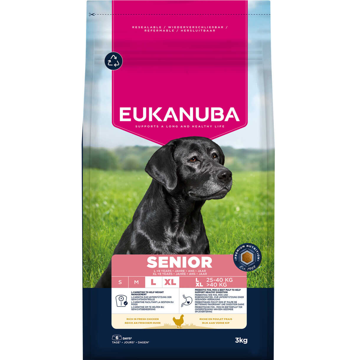 Eukanuba Senior Hundefutter Large Breed mit Huhn ab 9 Jahren und älter