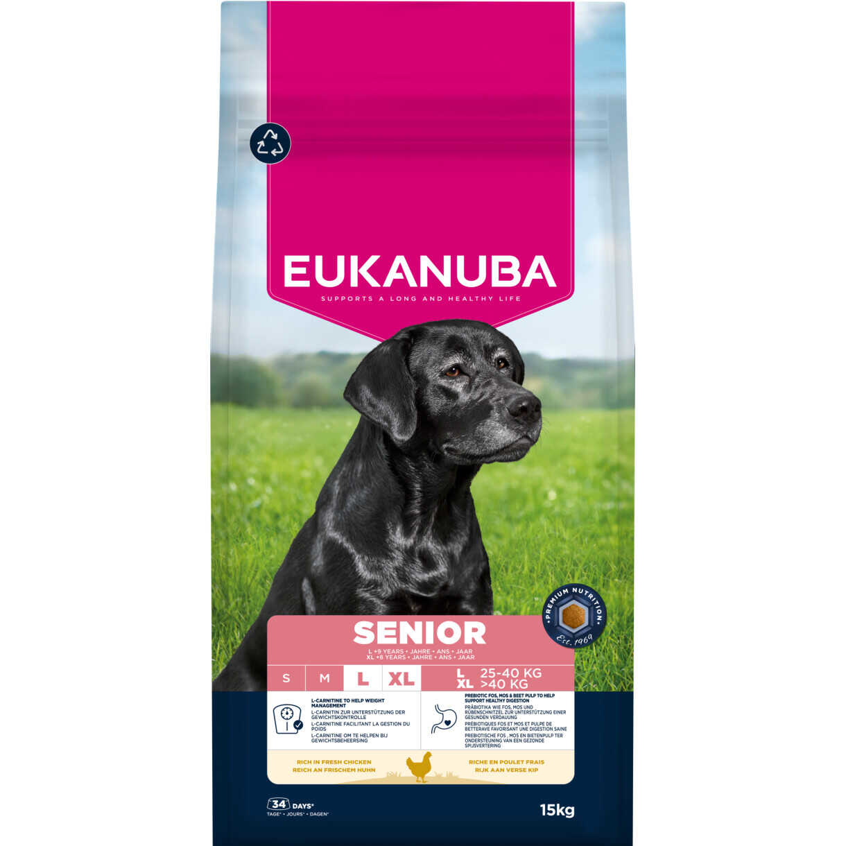 15 kg Eukanuba Senior Large Breed Hundefutter mit Huhn
