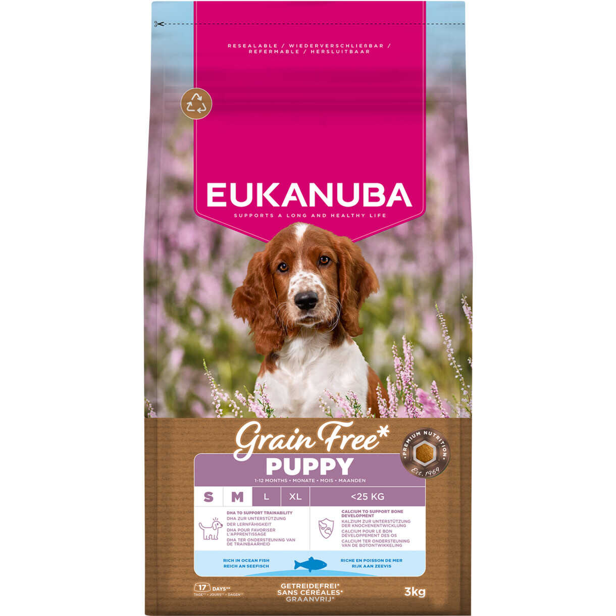 3 kg EUKANUBA Puppy & Junior und Welpenfutter mit Seefisch Small/Medium getreidefrei