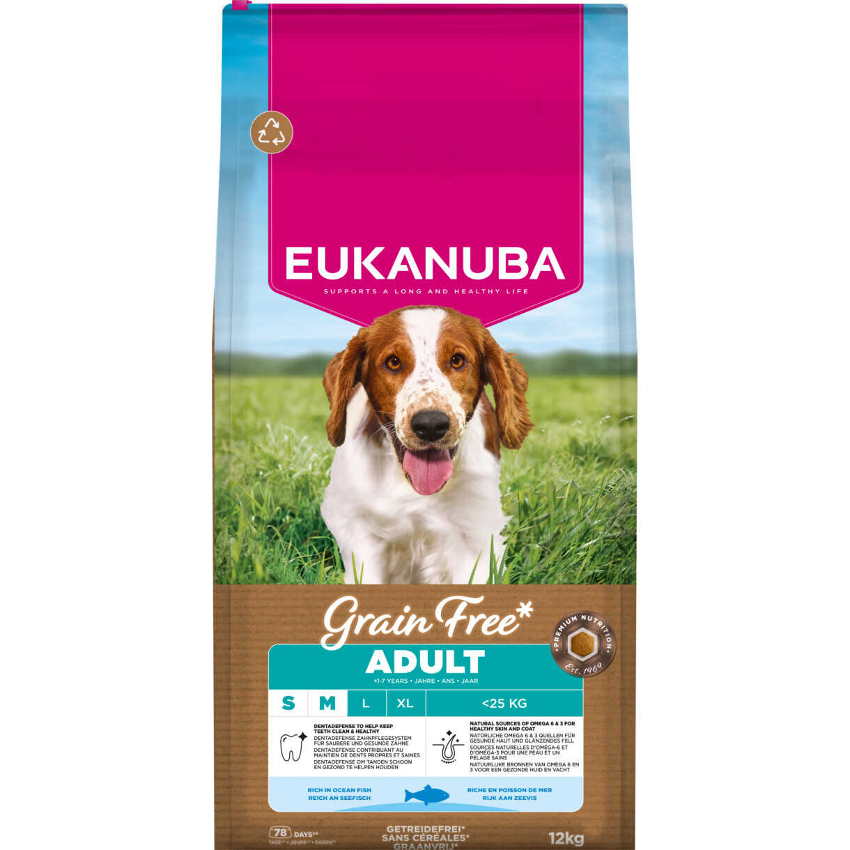 12 kg EUKANUBA Hundefutter mit Seefisch klein/mittel getreidefrei