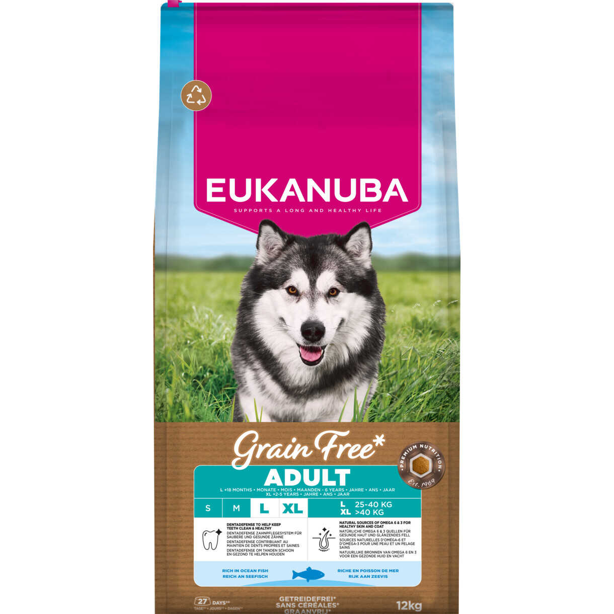 12 kg EUKANUBA Hundefutter mit Seefisch Large getreidefrei