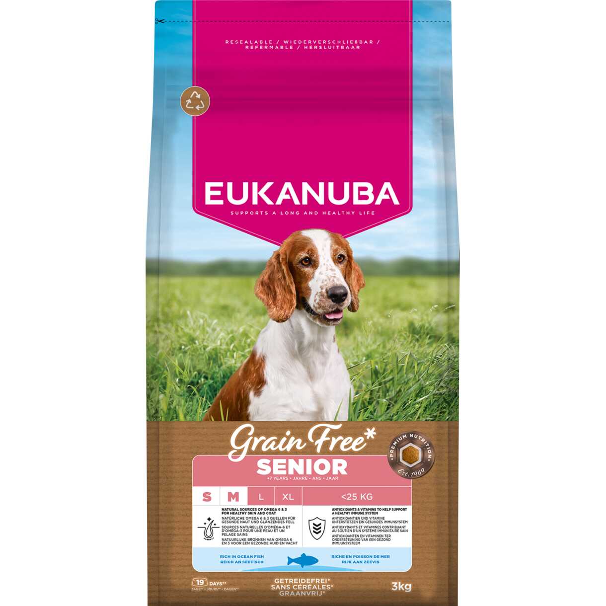 3 kg EUKANUBA Senior Hundefutter mit Seefisch Small/Medium - getreidefrei