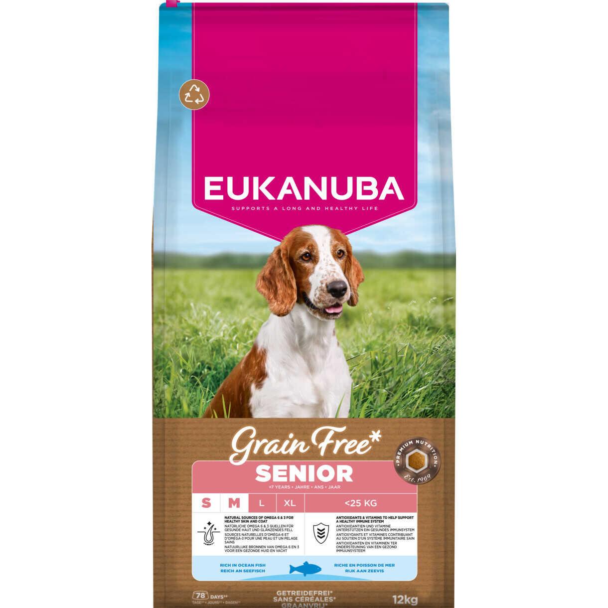 12 kg EUKANUBA Senior Hundefutter mit Seefisch Small/Medium - getreidefrei