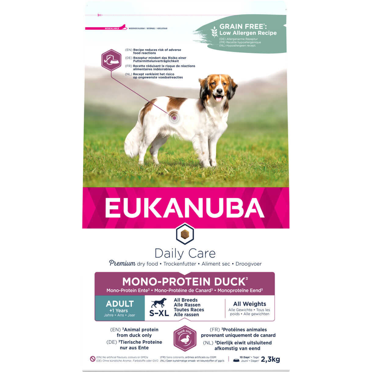 2,3 kg Eukanuba Daily Care Mono Protein Hundefutter mit Ente