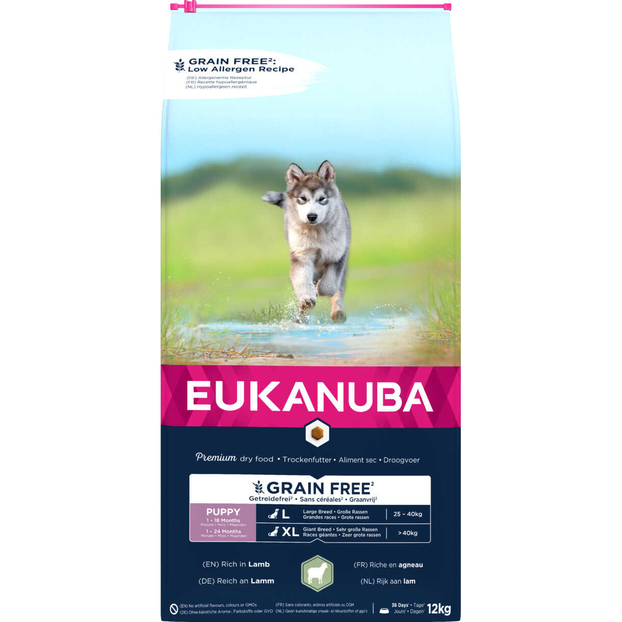 12 kg Eukanuba Puppy Welpenfutter mit Lamm Large getreidefrei