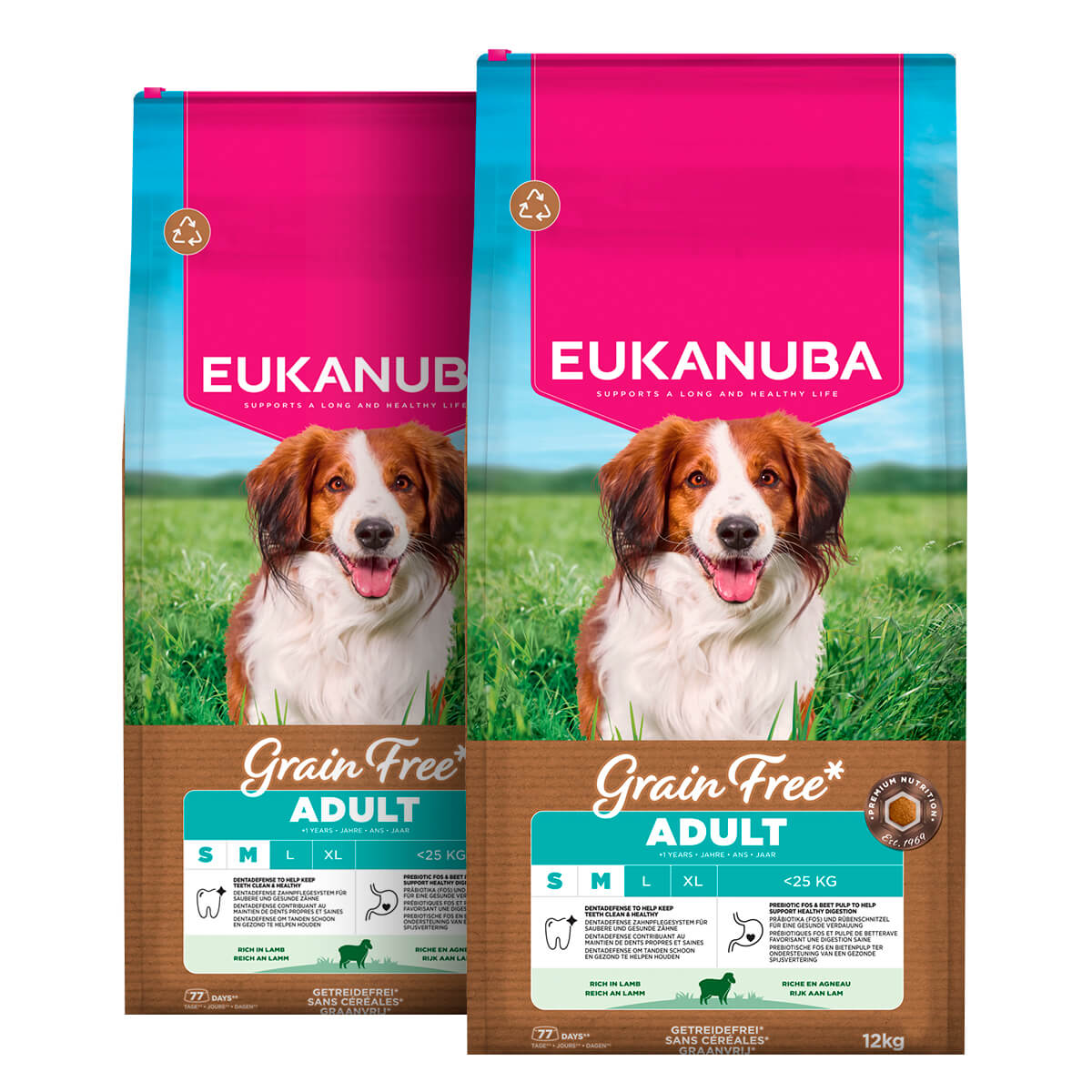 2 x 12 kg Eukanuba Hundefutter mit Lamm Small/Medium getreidefrei