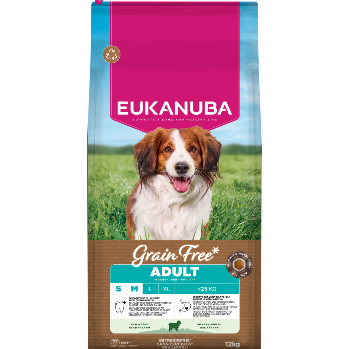 12 kg Eukanuba Hundefutter mit Lamm Small/Medium getreidefrei