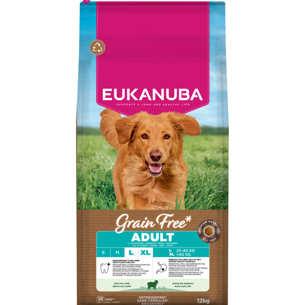 12 kg Eukanuba Hundefutter mit Lamm Large getreidefrei