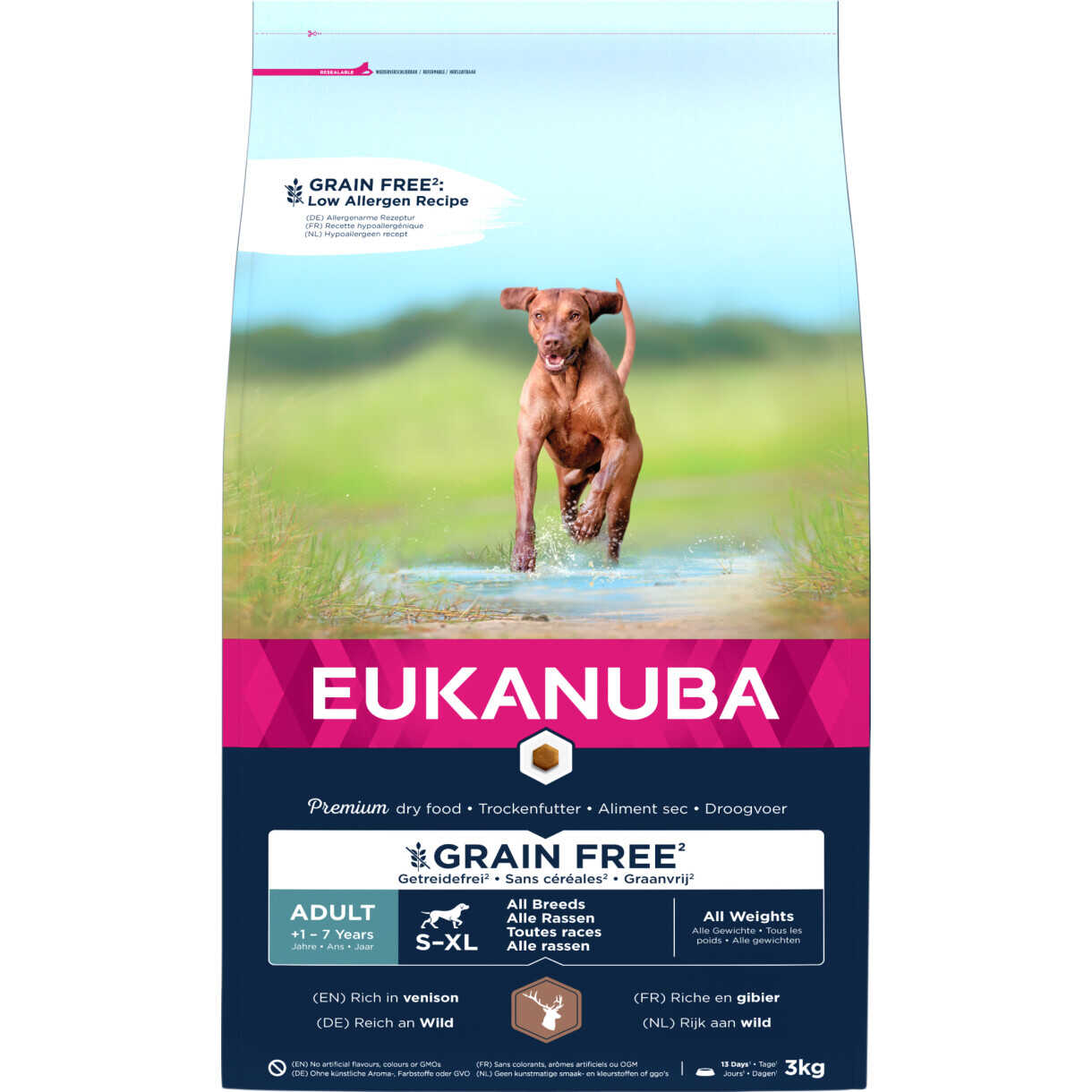 3 kg Eukanuba Hundefutter mit Hirschfleisch - getreidefrei
