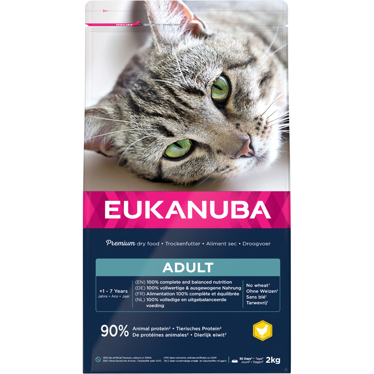 2 kg Eukanuba Katzenfutter für ausgewachsene Katzen mit Huhn und Persimone von 1 bis 11 Jahren
