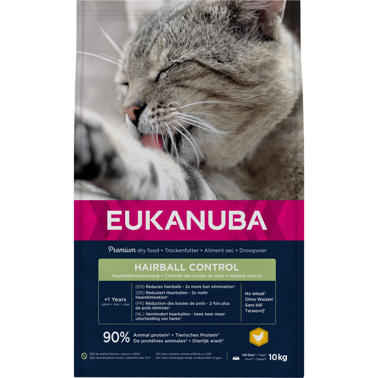 10 kg Eukanuba Katzenfutter für Katzen ab 1 Jahr - Vorbeugung gegen Haarballen