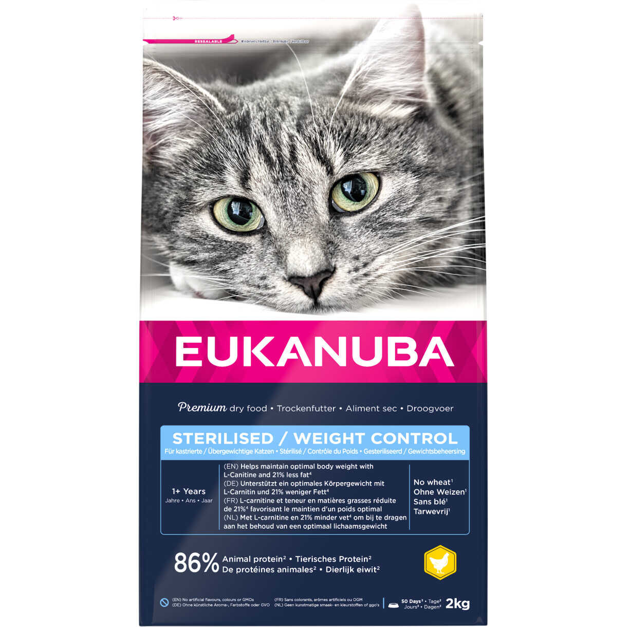 2 kg Eukanuba Katzenfutter für Katzen ab 1 Jahr - Sterilisiert/übergewichtig