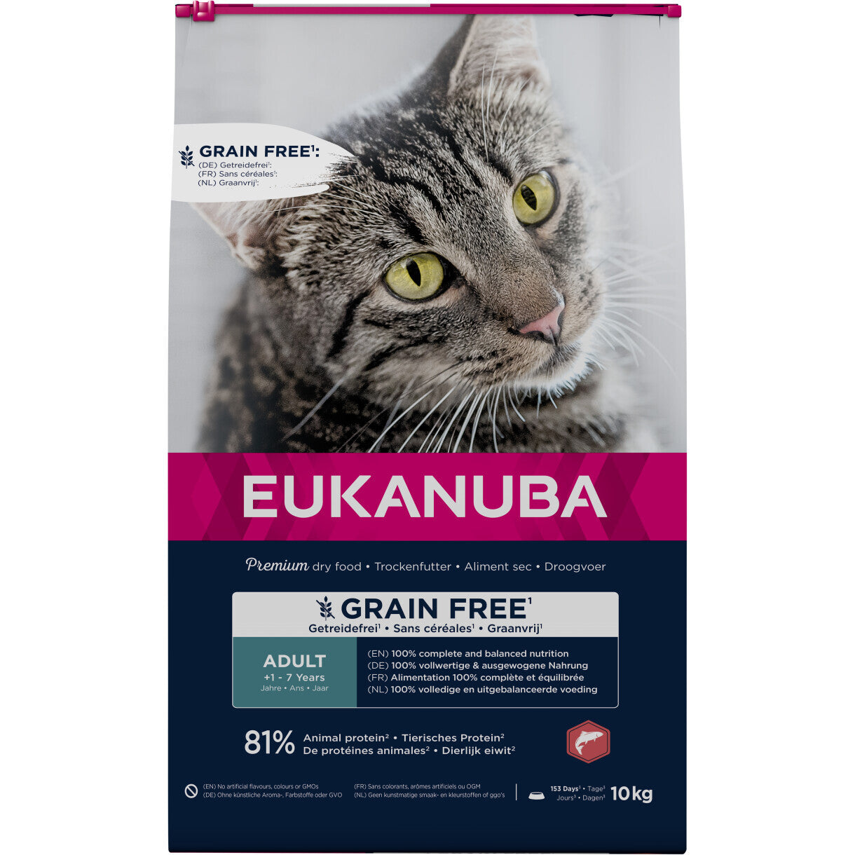 10 kg Eukanuba Katzenfutter mit Lachs für Katzen ab 1 Jahr - getreidefrei