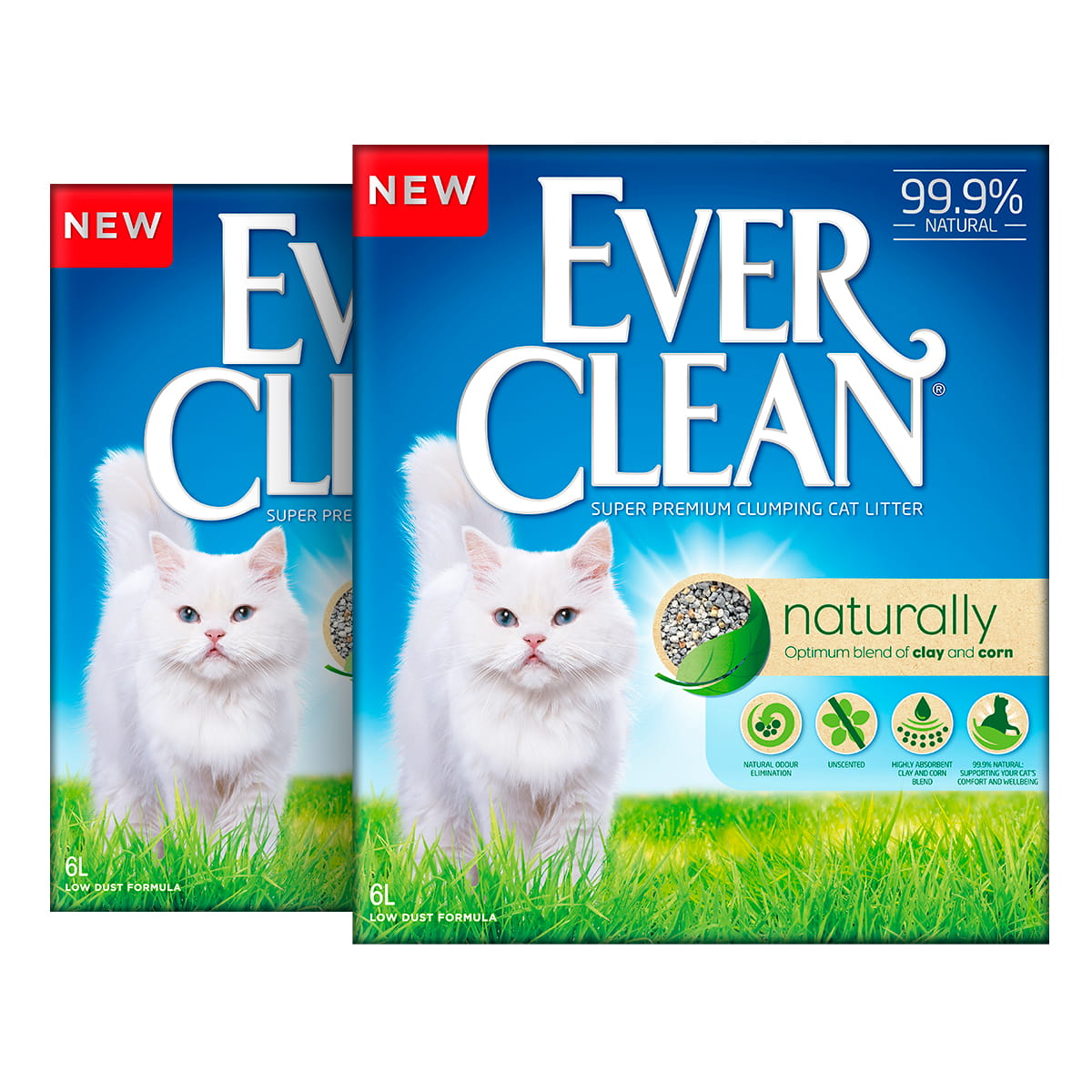 2 x 6 kg. | Ever Clean Katzenstreu Natürlich
