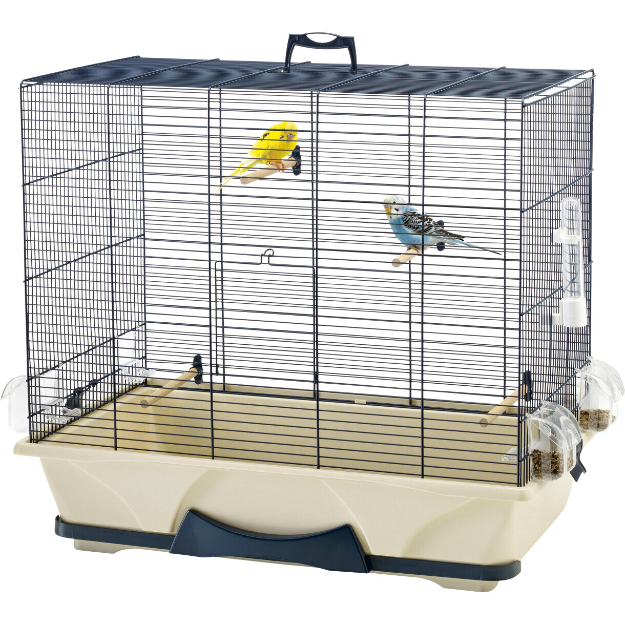 Wellensittichkäfig - Kanarienkäfig - Primo 50 Vogelkäfig - navy 65 x 38 x 56,5 cm