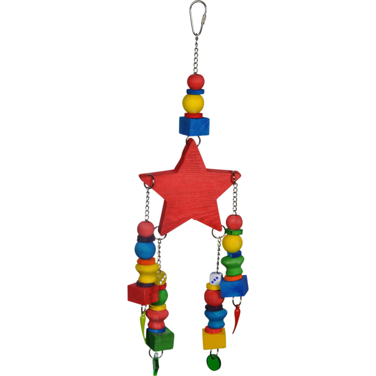 Vogelspielzeug für Sittiche 40 x 11 cm - sternförmig und mehrfarbig