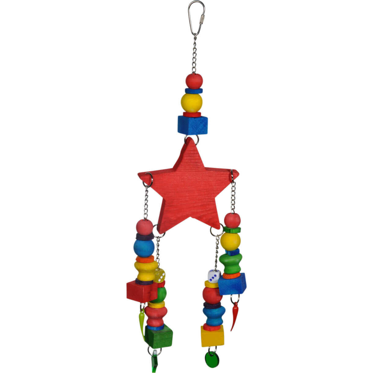 Vogelspielzeug für Sittiche 40 x 11 cm - sternförmig und mehrfarbig