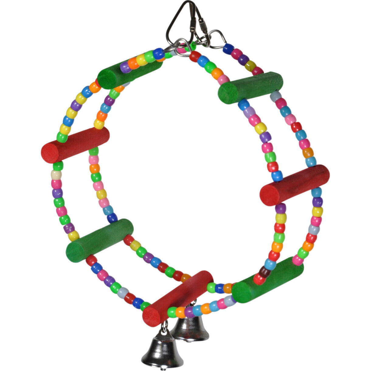 Vogelspielzeug für Sittiche 25 x 8 cm - Perlenrad und mehrfarbig