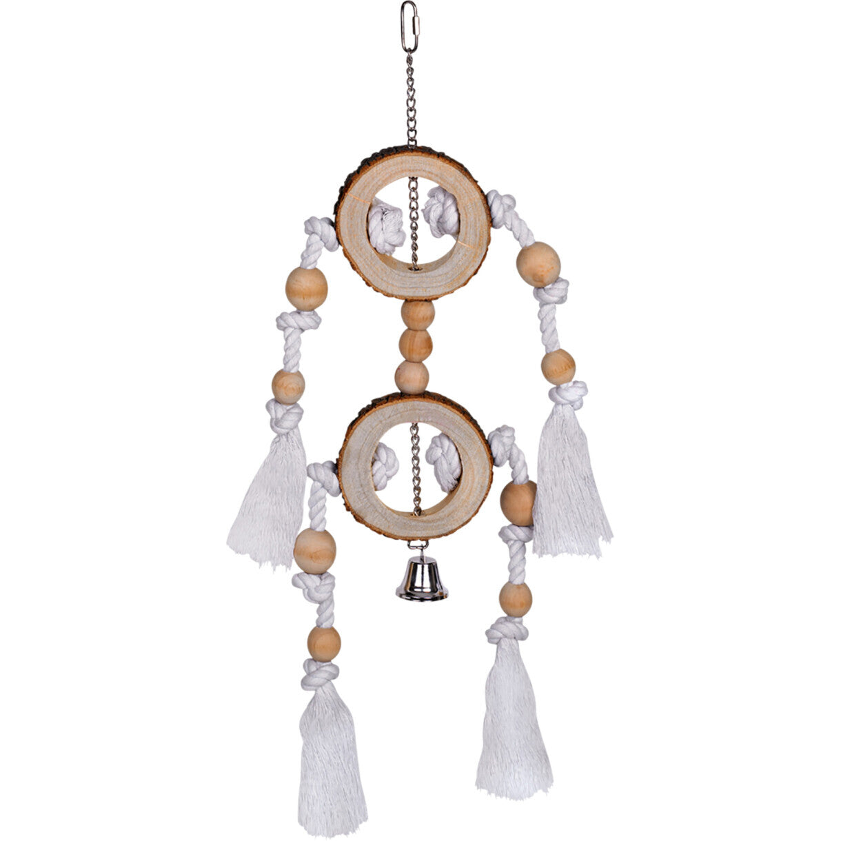 Vogelspielzeug für Sittiche und Papageien 53 x 16 cm - Traumfänger aus Baumwolle