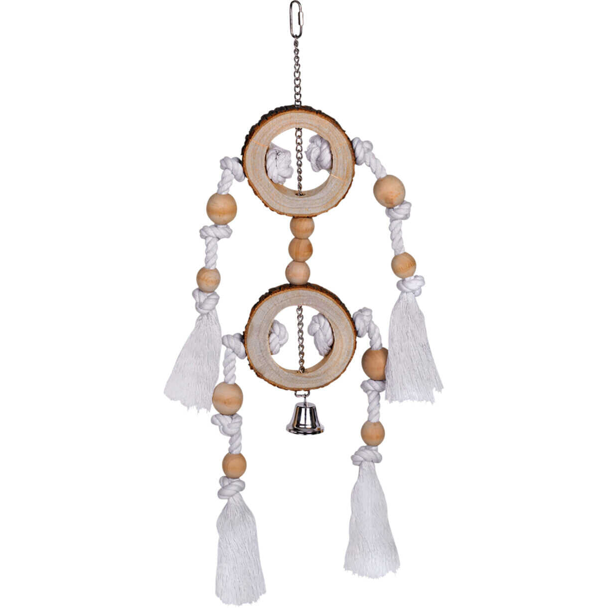 Vogelspielzeug für Sittiche und Papageien 53 x 16 cm - Traumfänger aus Baumwolle