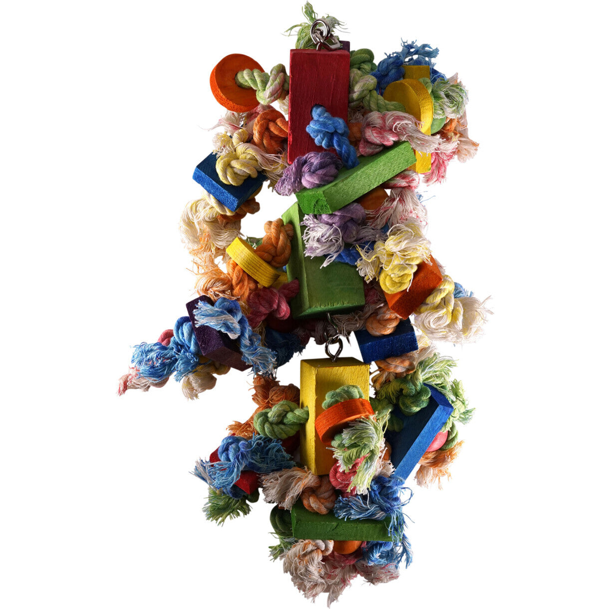 Vogelspielzeug für Sittiche und Papageien 45 x 21 cm - mehrfarbige Schnur