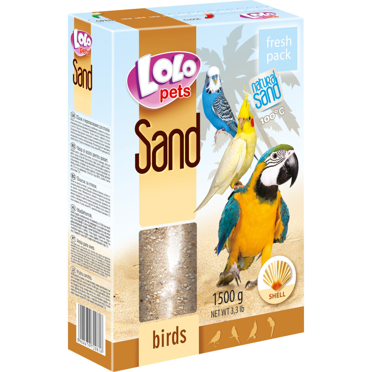 1,5 kg Vogelsand mit Muscheln