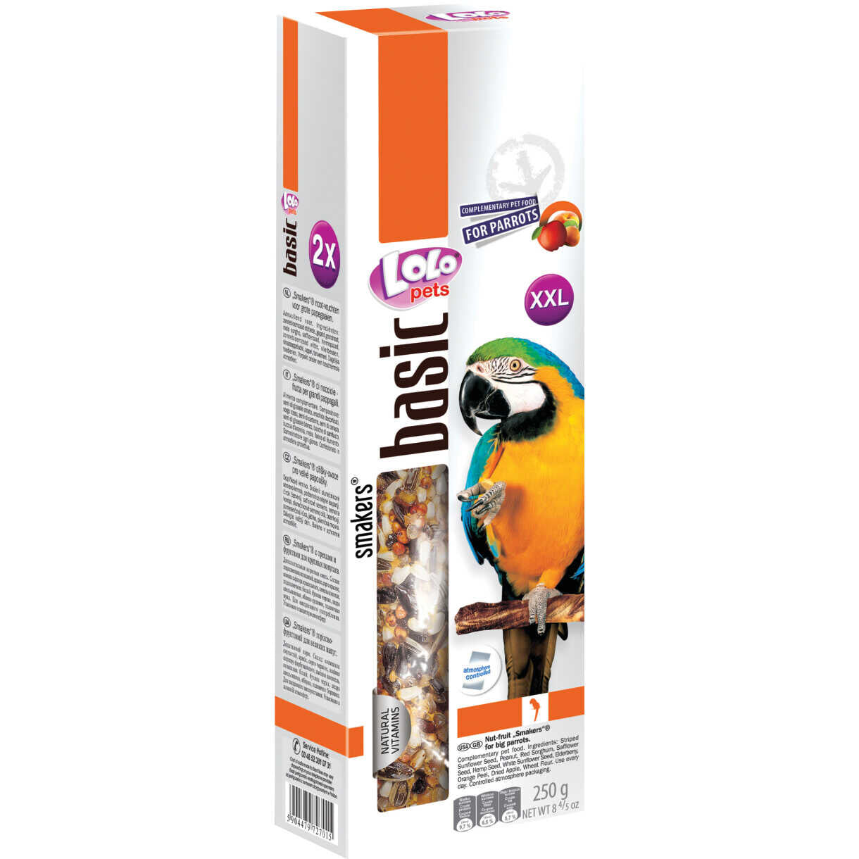 2 Stück LOLO Pets XL Kabberstangen für Papageien 250 Gramm