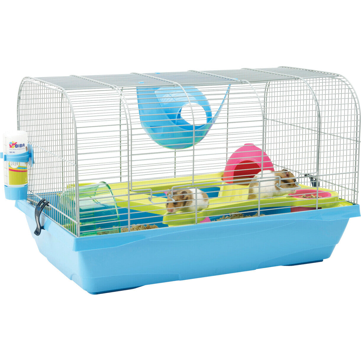 Hamsterkäfig Bristol chrom - blau 59 x 38 x 37 cm