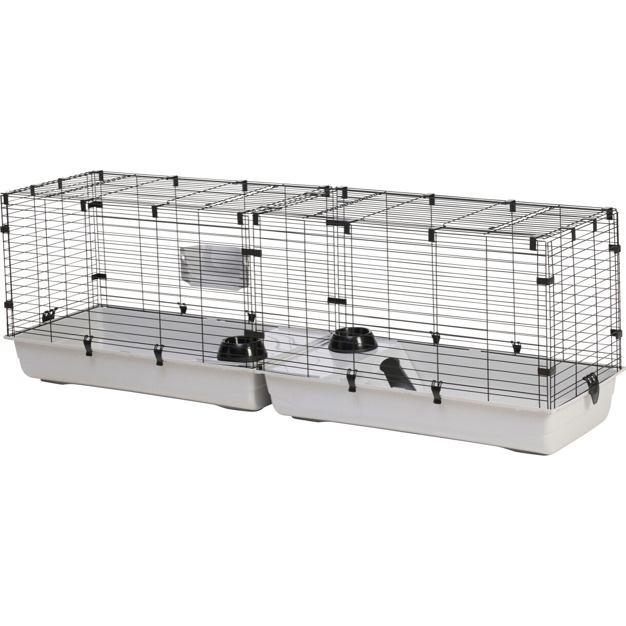 Savic Doppel-Innenkäfig für Kaninchen und Meerschweinchen 200 x 50 x 63,5 cm schwarz und hellgrau