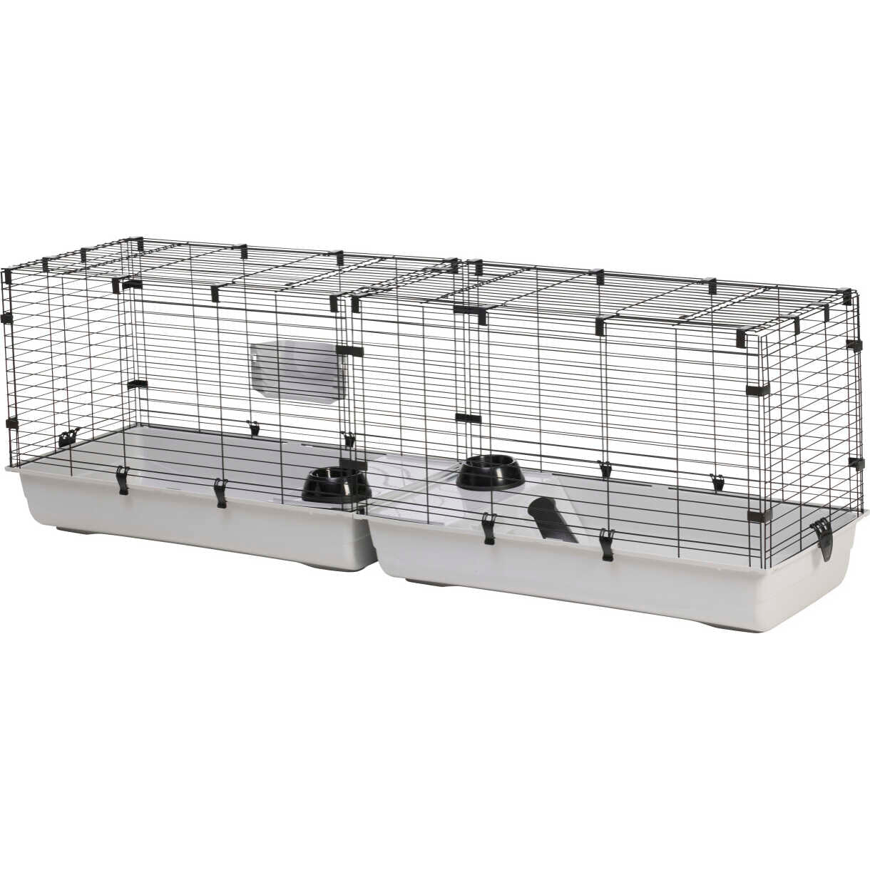 Savic Doppel-Innenkäfig für Kaninchen und Meerschweinchen 200 x 50 x 63,5 cm schwarz und hellgrau