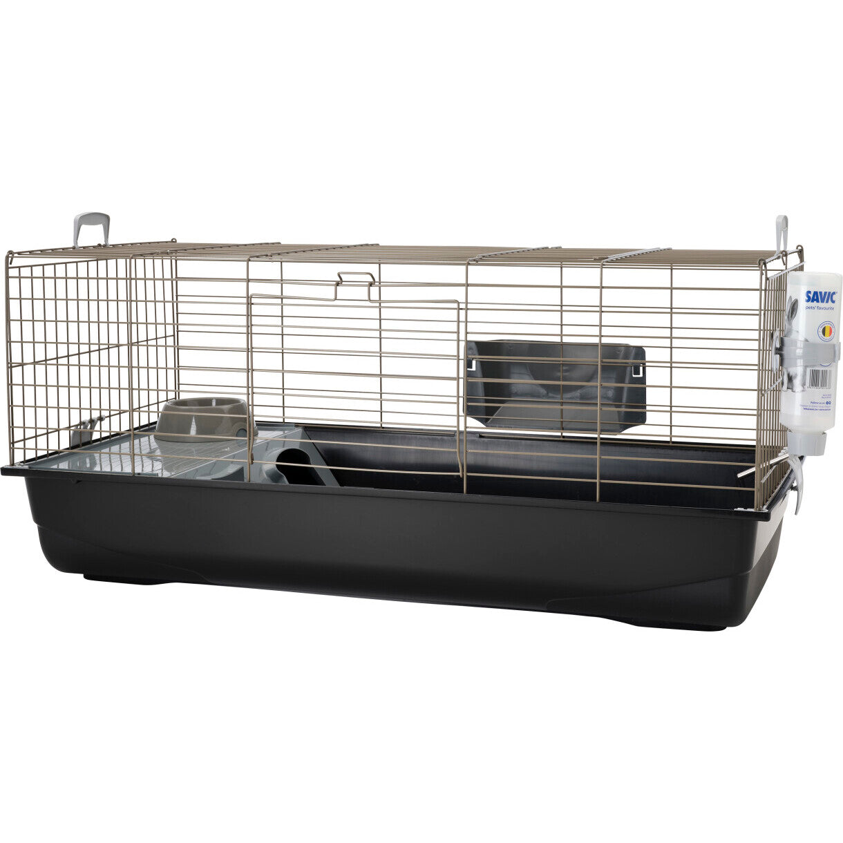 Savic Happy Planet Nero 3 Hauskaninchenkäfig de luxe - 100 x 50 x 45 cm - schwarz