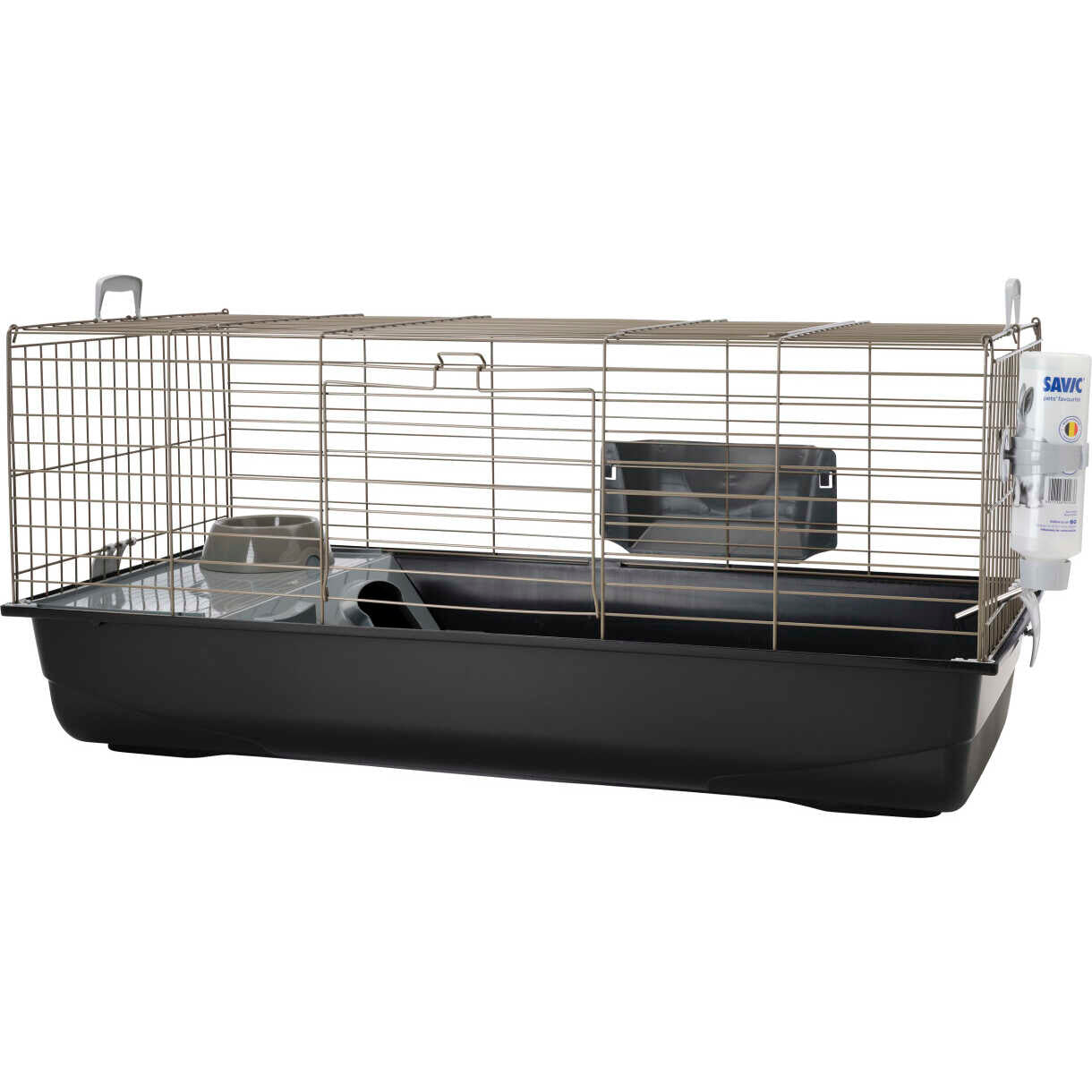 Savic Happy Planet Nero 3 Hauskaninchenkäfig de luxe - 100 x 50 x 45 cm - schwarz