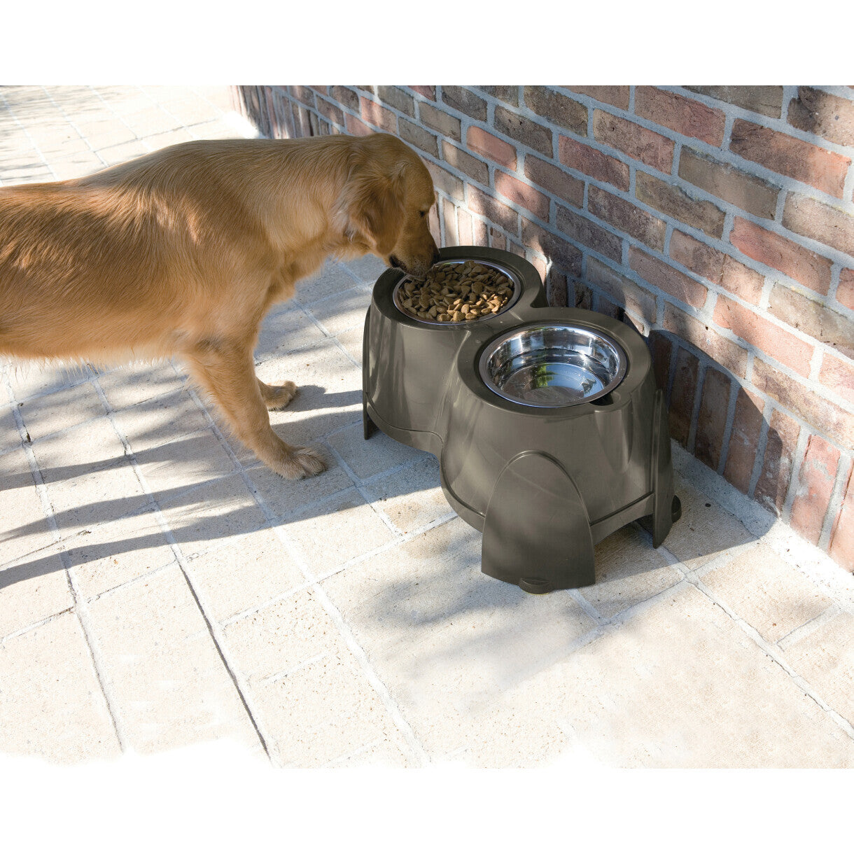 Ergonomischer Hundenapfständer - grau