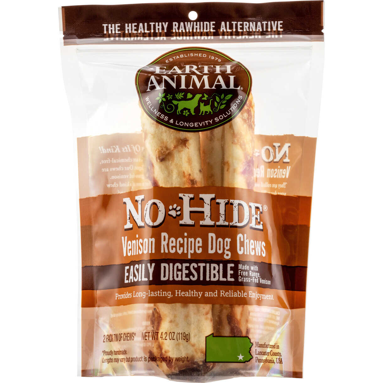 2 No-Hide Hundekauknochen mit Hirschfleisch