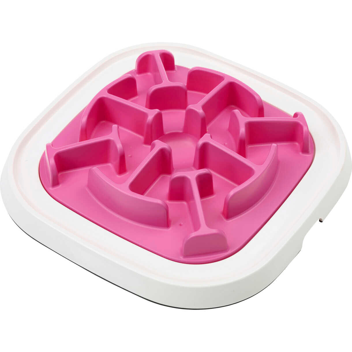Hunde- und Katzenfressnapf Slow Feeder 32 x 32 x 6,5 cm rosa