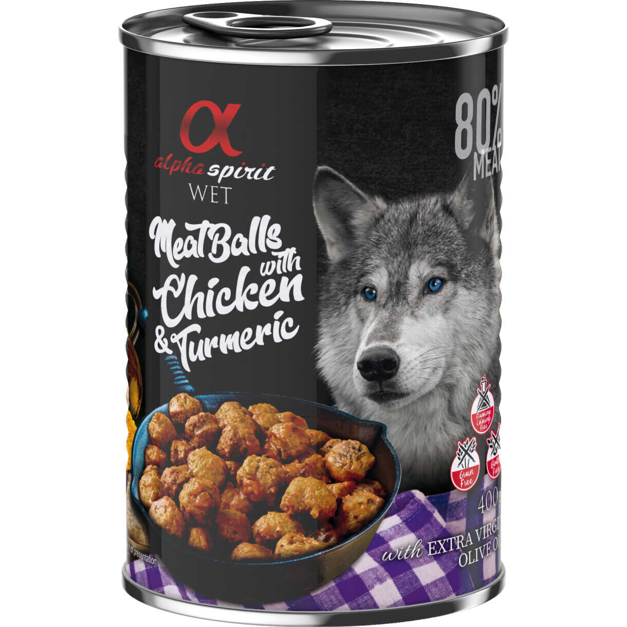 400 g AlphaSpirit-Fleischbällchen mit Huhn und Kurkuma