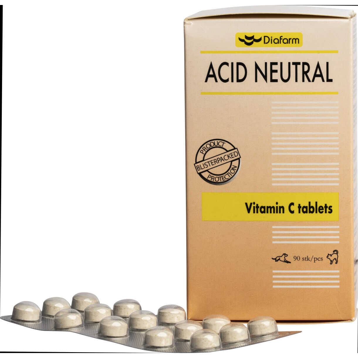 Diafarm Vitamin C Tabletten für Hunde und Katzen - 90 Stück.