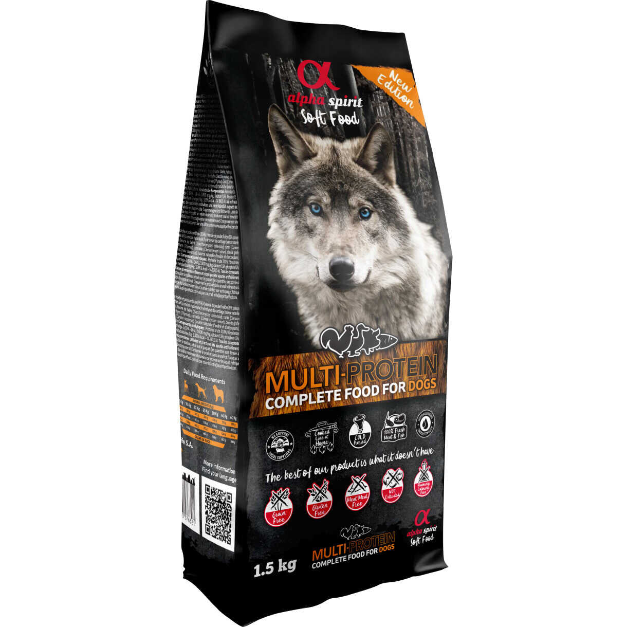 Alpha Spirit Multiprotein Hundefutter mit Fisch und Fleisch