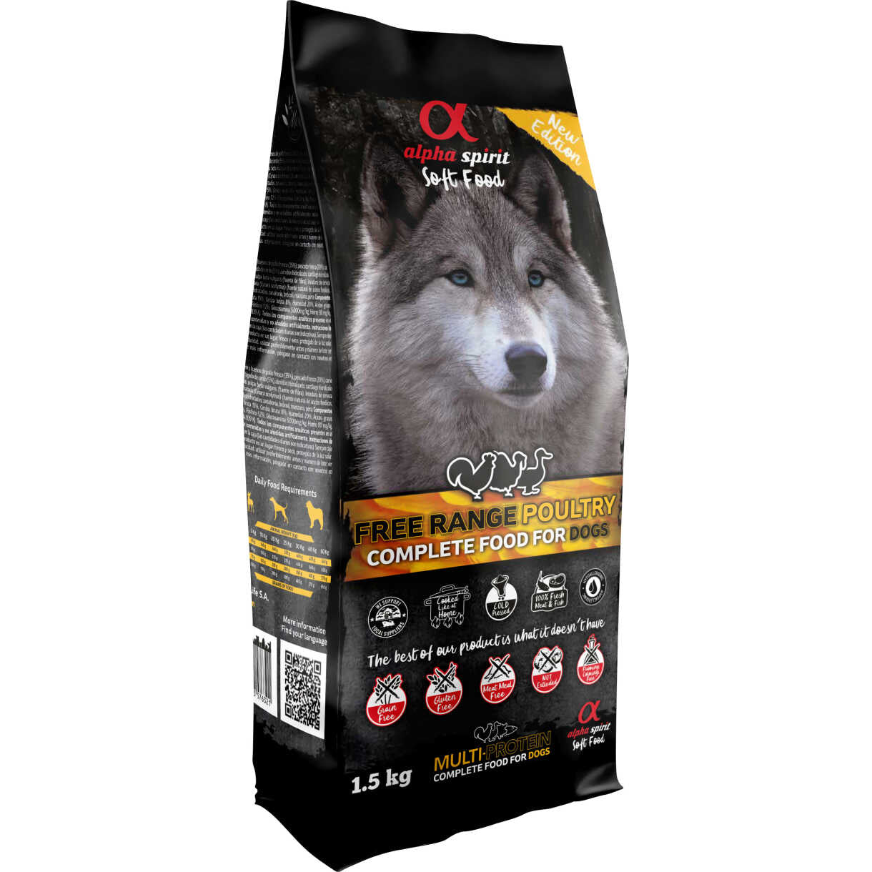 Alpha Spirit Hundefutter mit Geflügel für ausgewachsene Hunde - getreidefrei