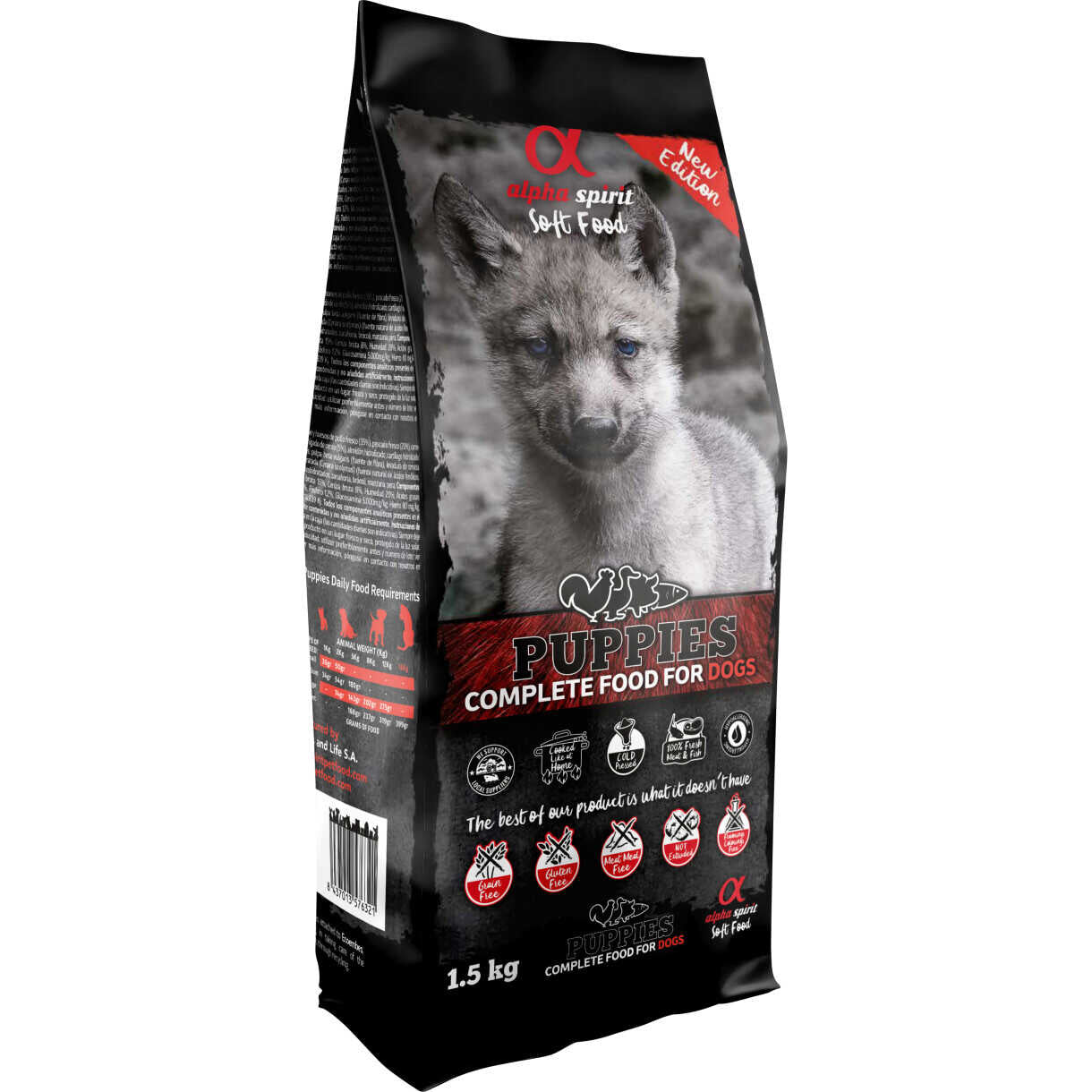 Alpha Spirit Welpen Hundefutter mit Fisch und Fleisch