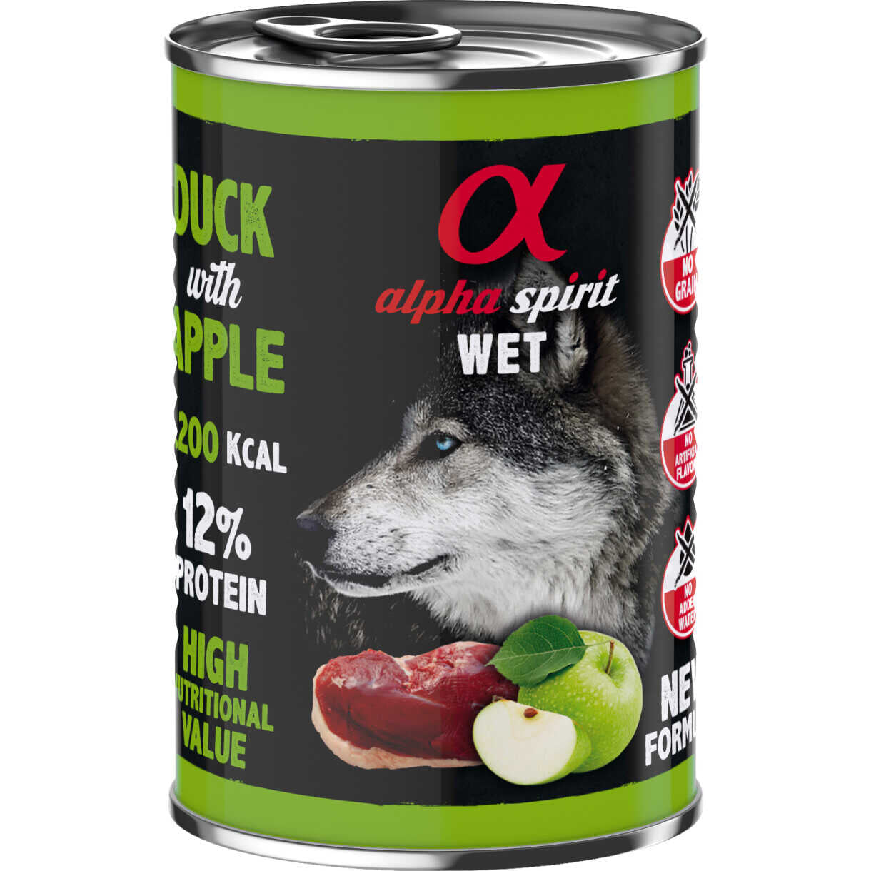 400 g AlphaSpirit Hundefutter Frikadellen mit Ente und Apfel
