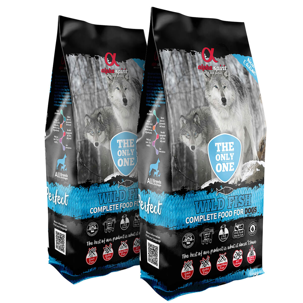2 x 12 kg. Alpha Spirit THE ONLY ONE Hundefutter mit Fisch